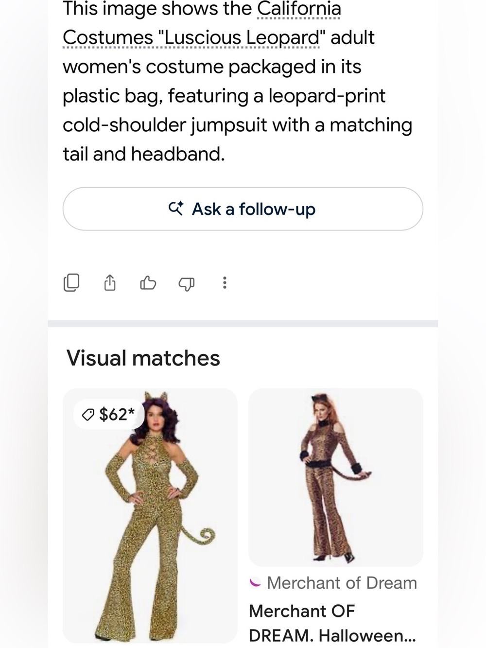 #3024**California Costumes Luscious Leopard Women’s Jumpsuit - Leopard Print - Picture 5 of 17